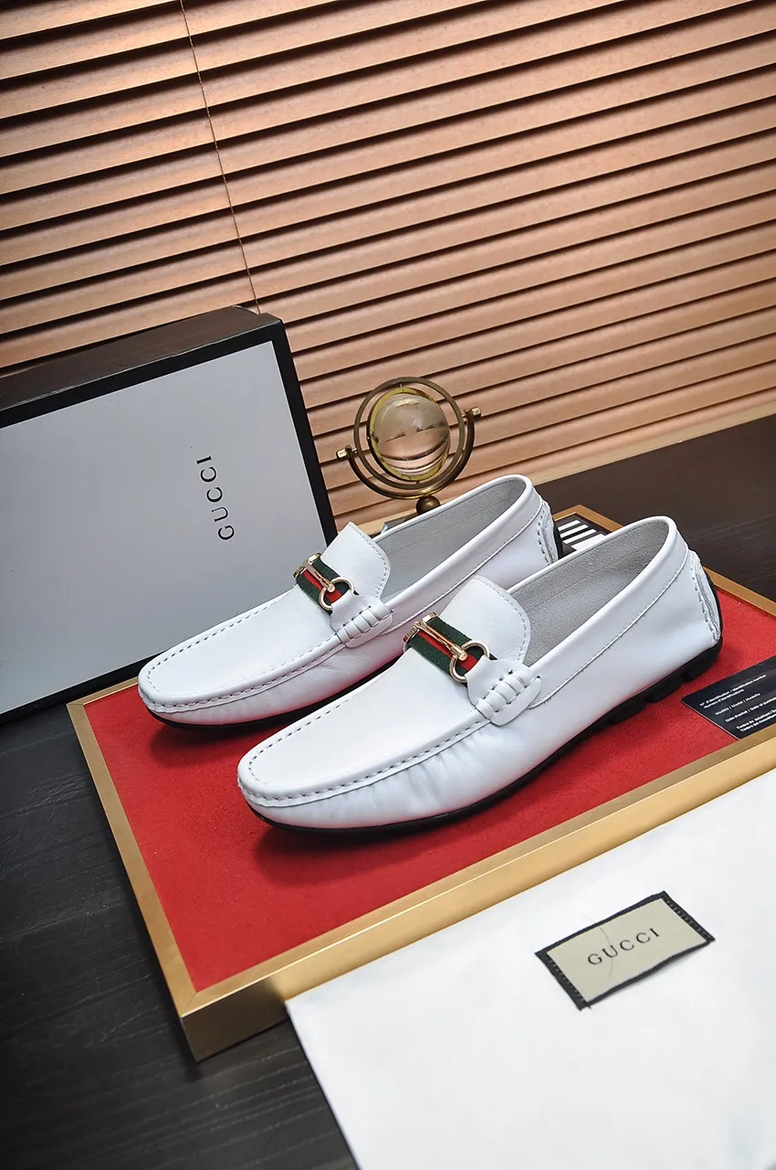 Men's Men's Shoes 💰400💶[Gucci] New 🍀Gucci* - top version Gucci Peas Shoes! Made of imported original cowhide, the first layer of single leather is comfortable and lining! Original wear-resistant rubber outsole! High quality products! Code number 38-44!